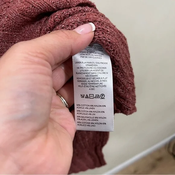 NWT Anthropologie PILCRO Slouchy V-Neck Sweater - Brown size small - Picture 7 of 11